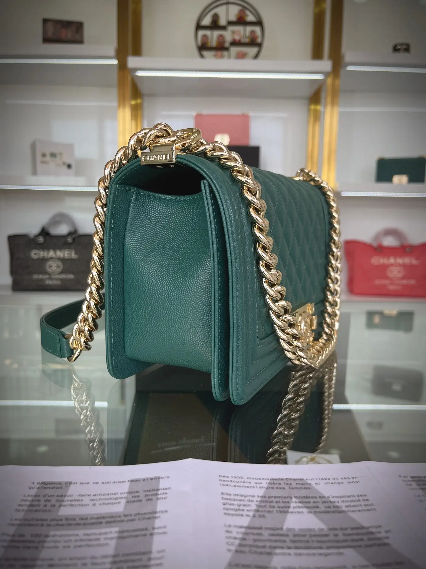 Chanel Boy Handbag A67086 Dark Green