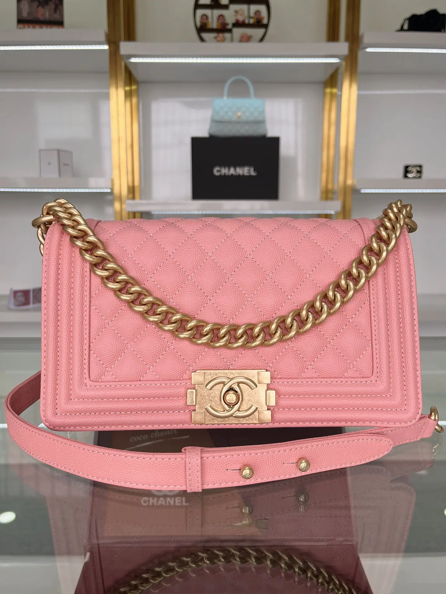 Chanel Boy Handbag A67086 Pink