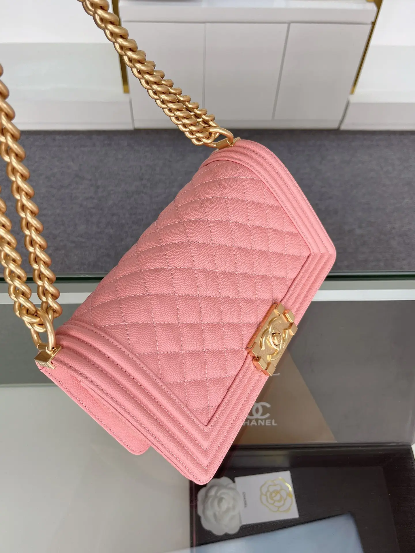 Chanel Boy Handbag A67086 Pink