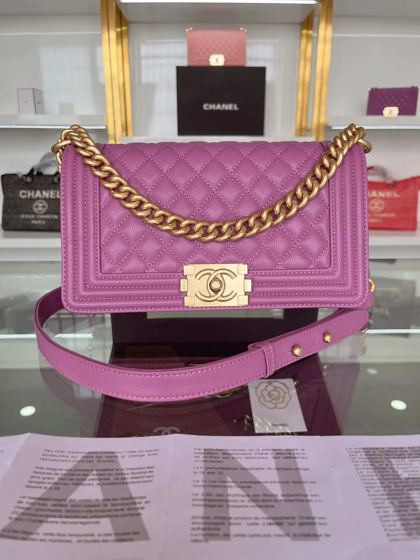 Chanel Boy Handbag A67086 Purple