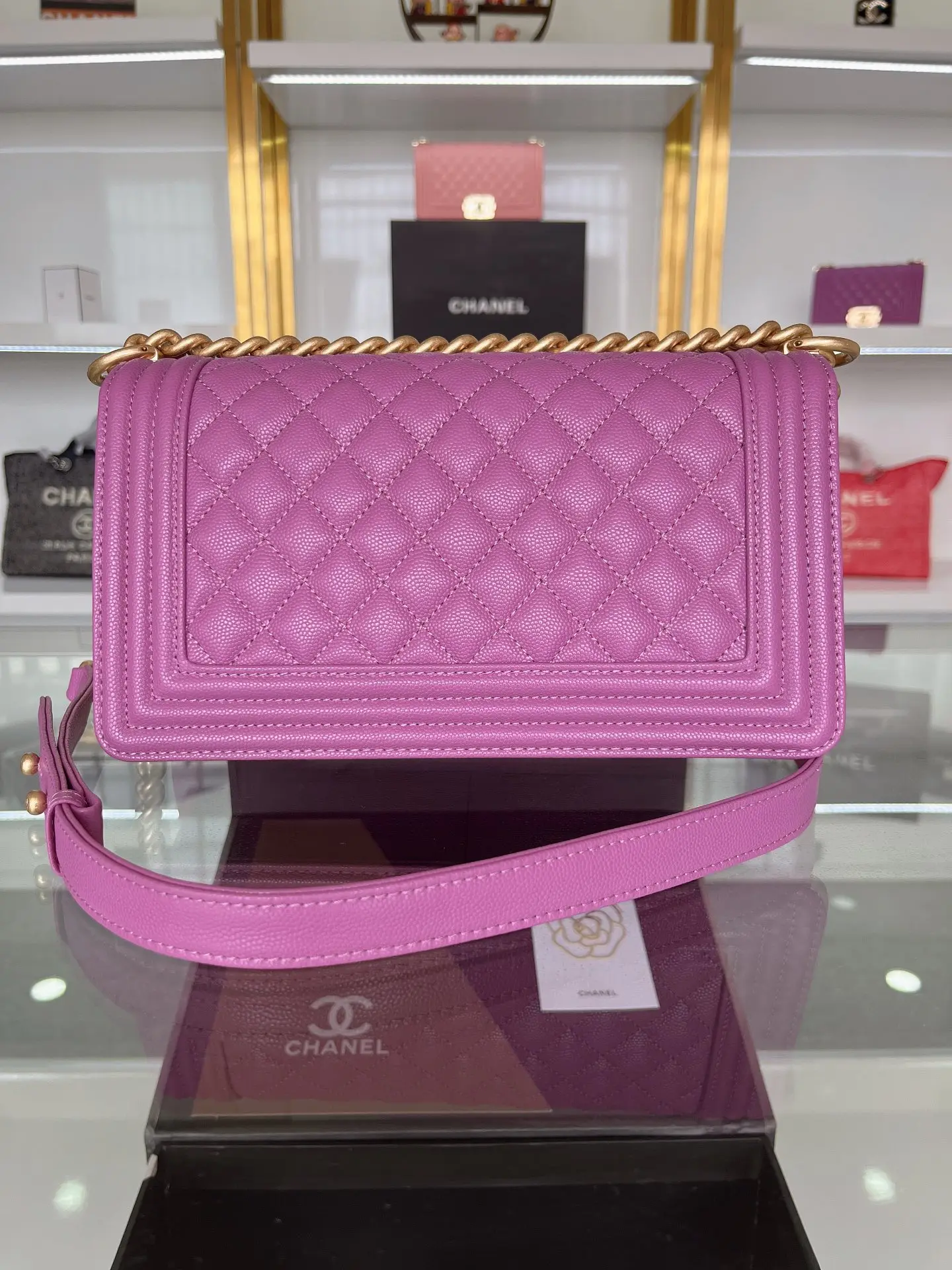 Chanel Boy Handbag A67086 Purple