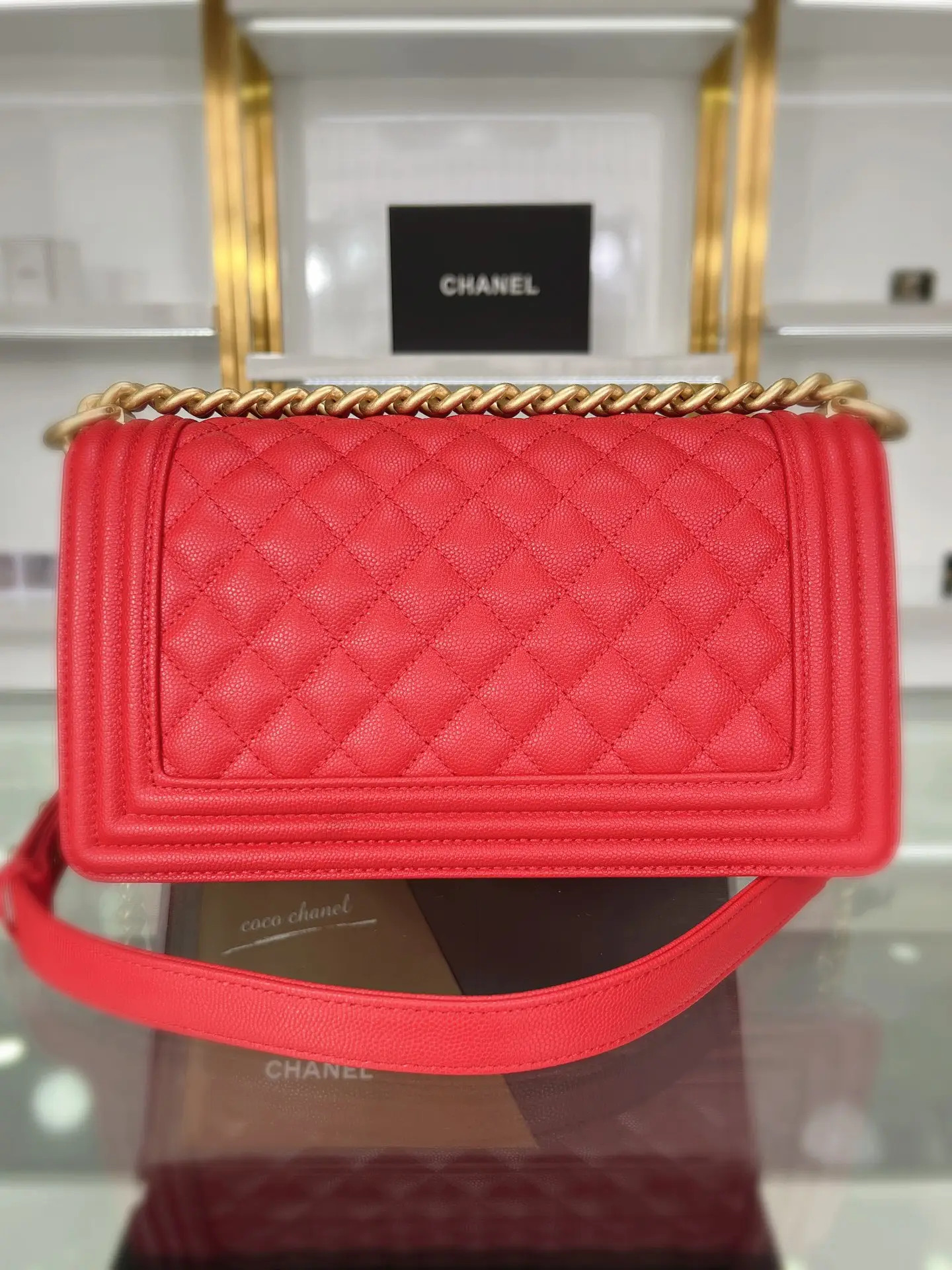 Chanel Boy Handbag A67086 Red