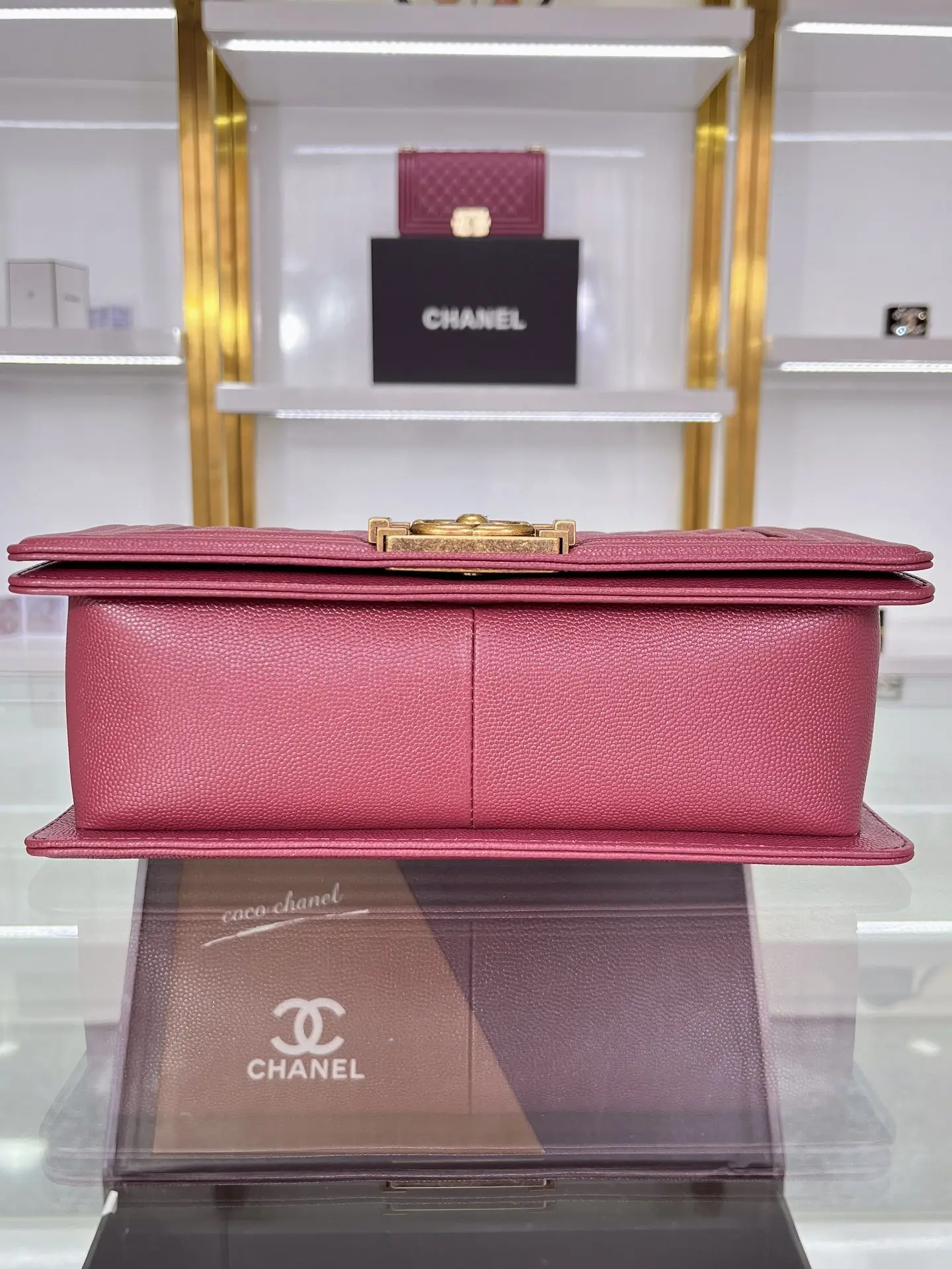 Chanel Boy Handbag A67086 Rose Red