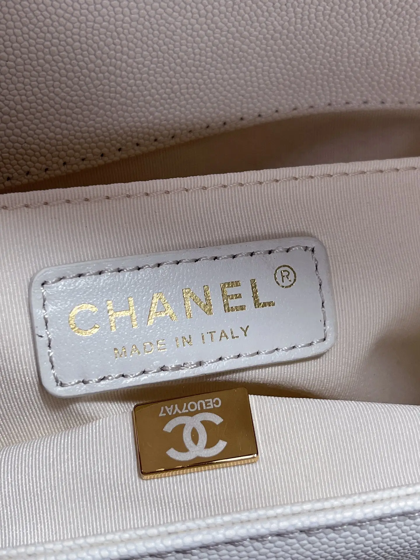 Chanel Boy Handbag A67086 White