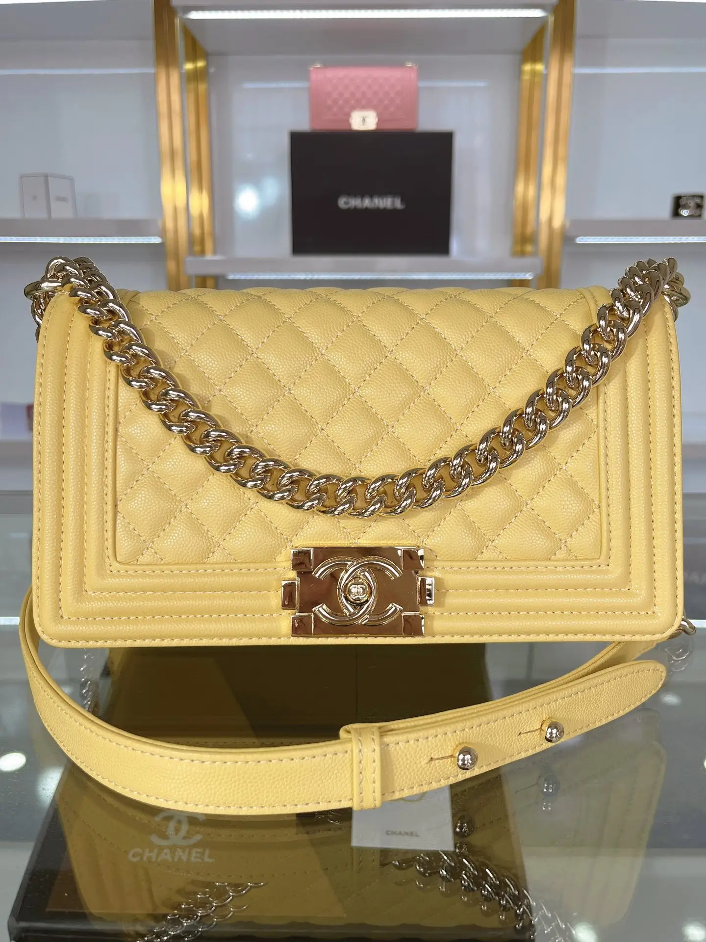 Chanel Boy Handbag A67086 Yellow