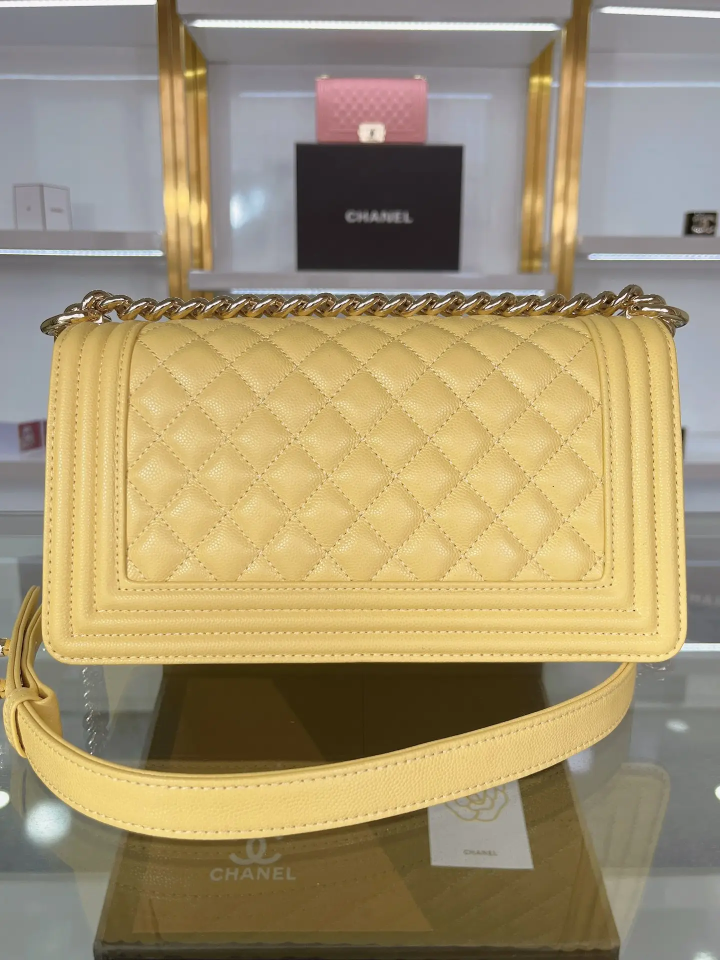 Chanel Boy Handbag A67086 Yellow