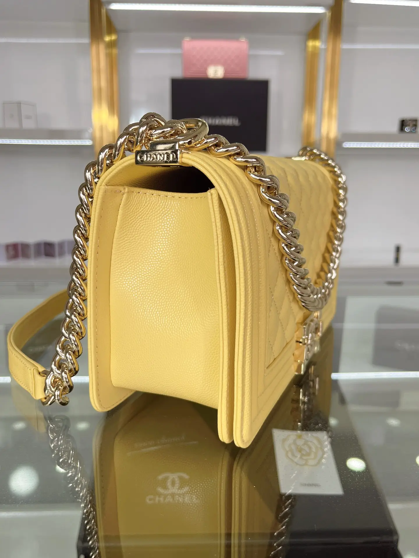 Chanel Boy Handbag A67086 Yellow