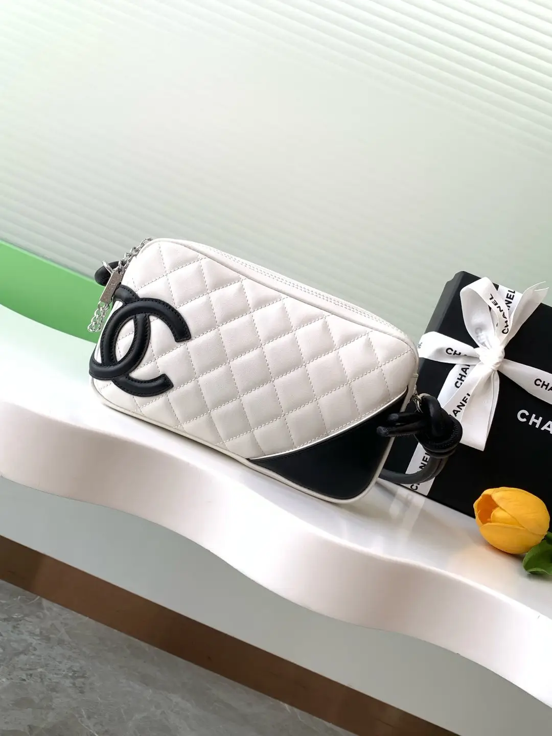 Chanel Cambon Handbag AS6328 White