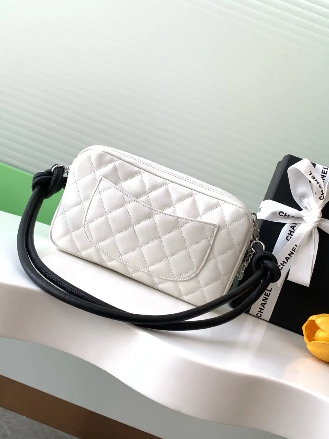 Chanel Cambon Handbag AS6328 White