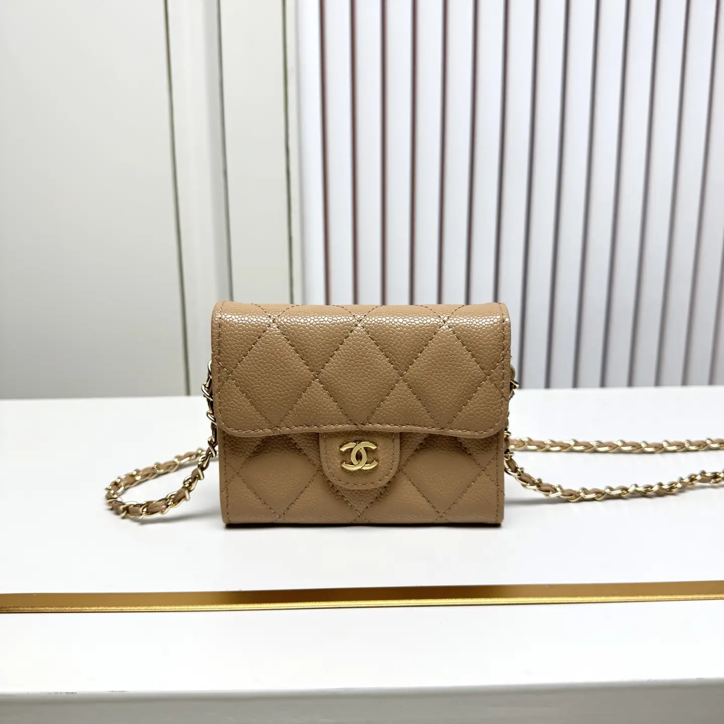 Chanel Chain Wallet Beige