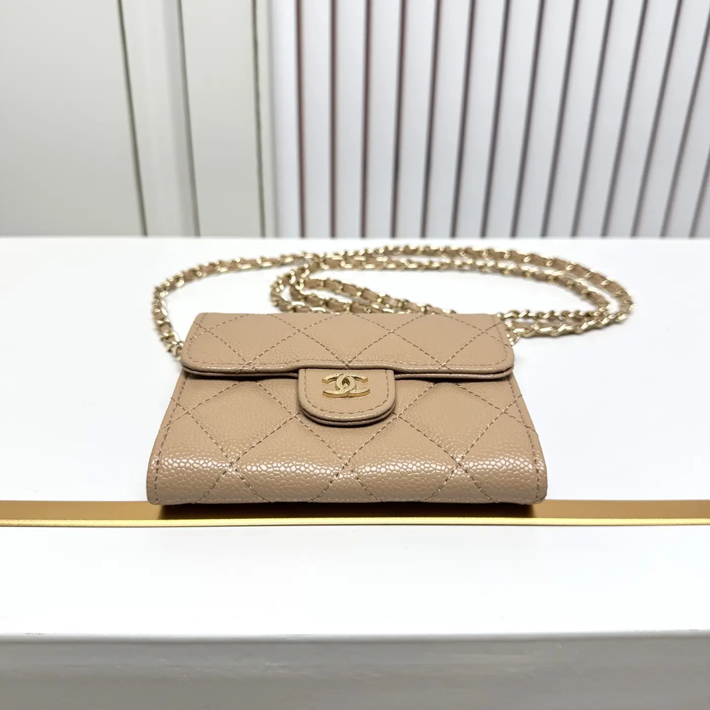 Chanel Chain Wallet Beige