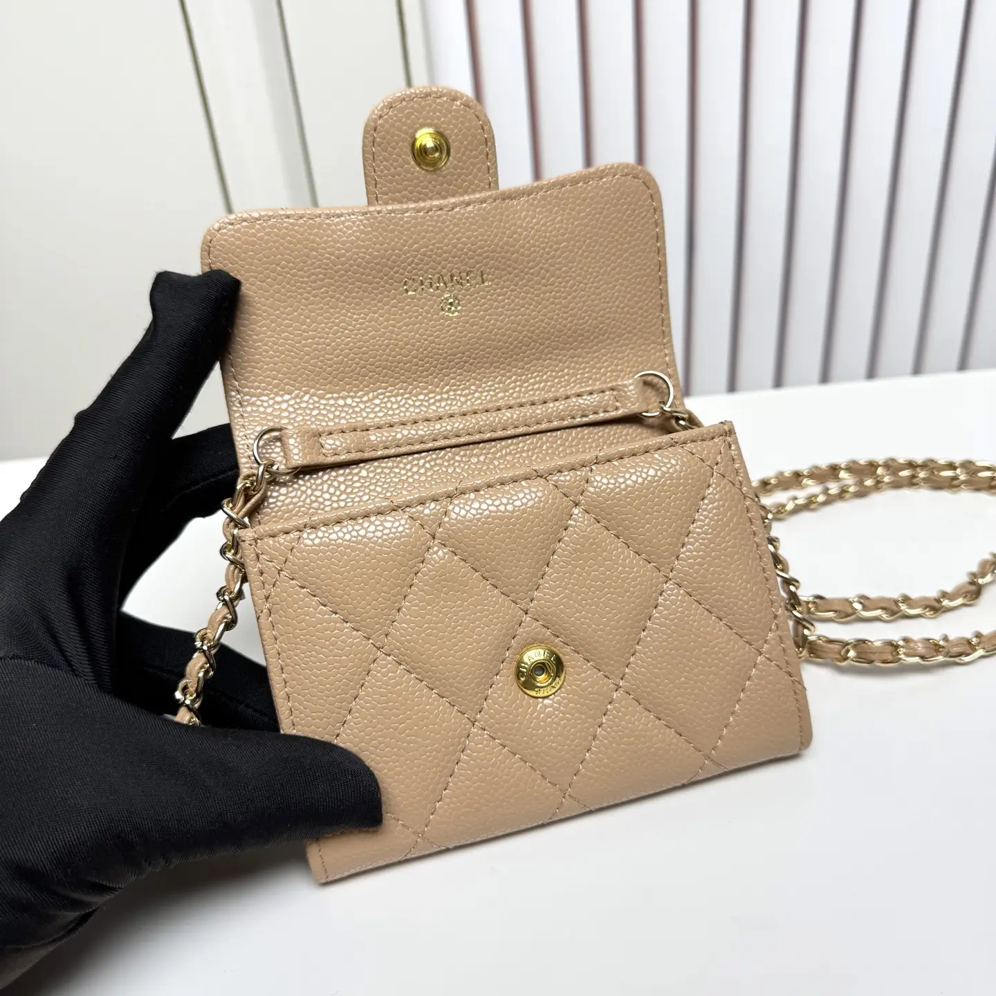 Chanel Chain Wallet Beige
