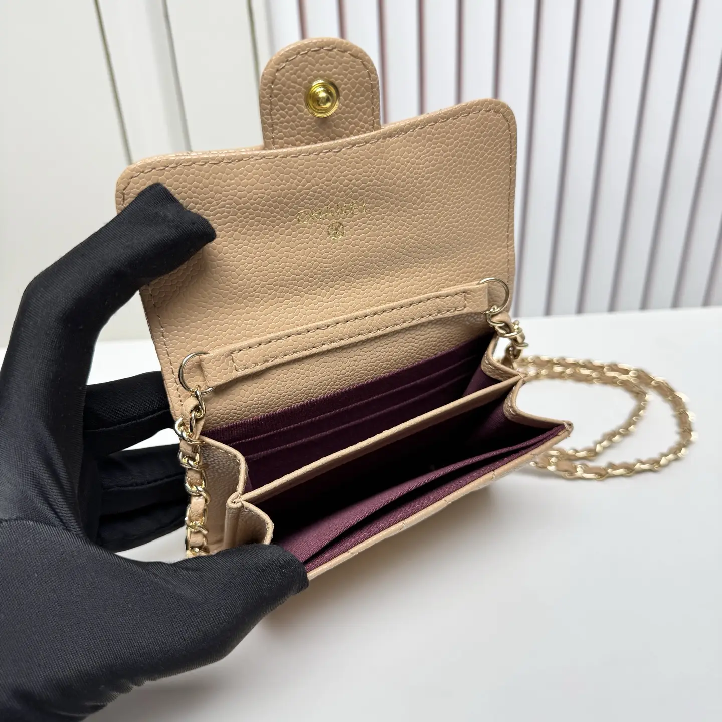 Chanel Chain Wallet Beige