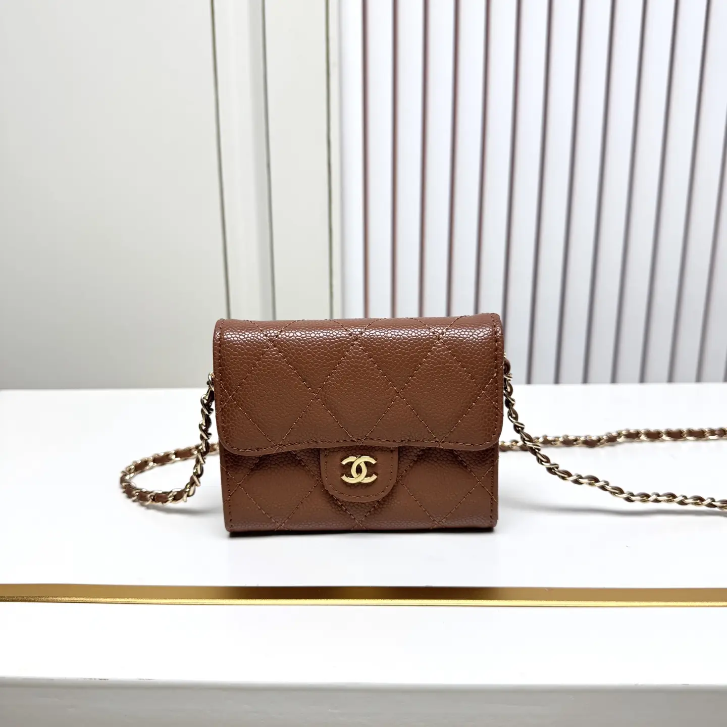 Chanel Chain Wallet Brown