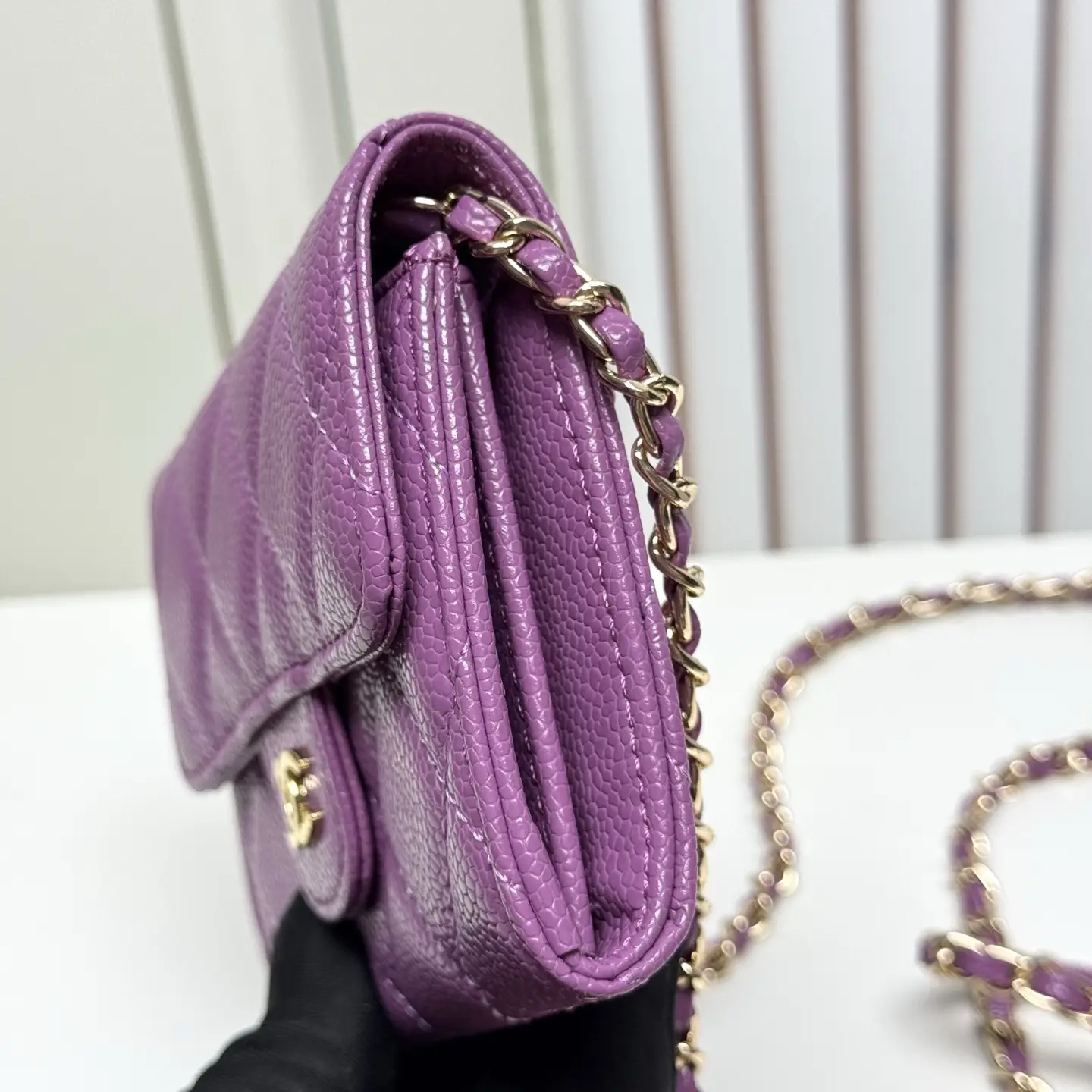 Chanel Chain Wallet Purple