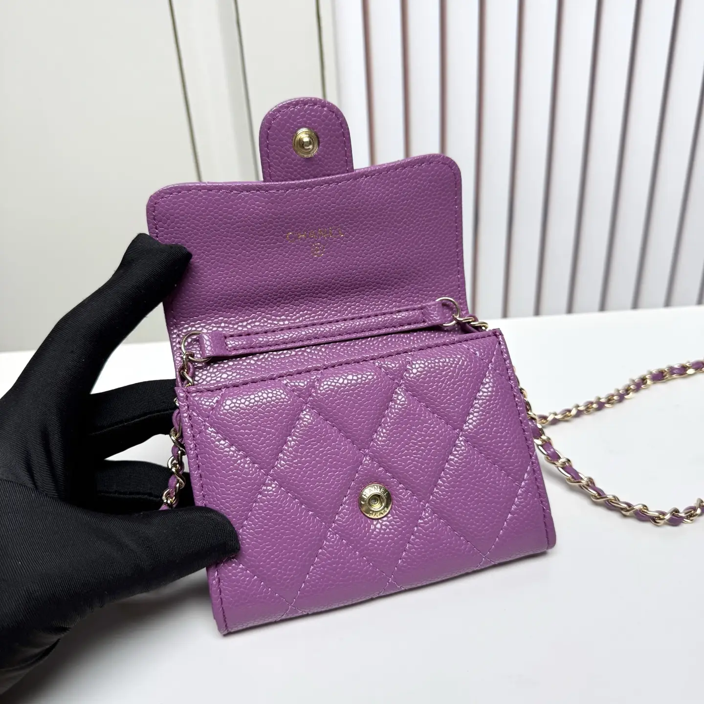Chanel Chain Wallet Purple