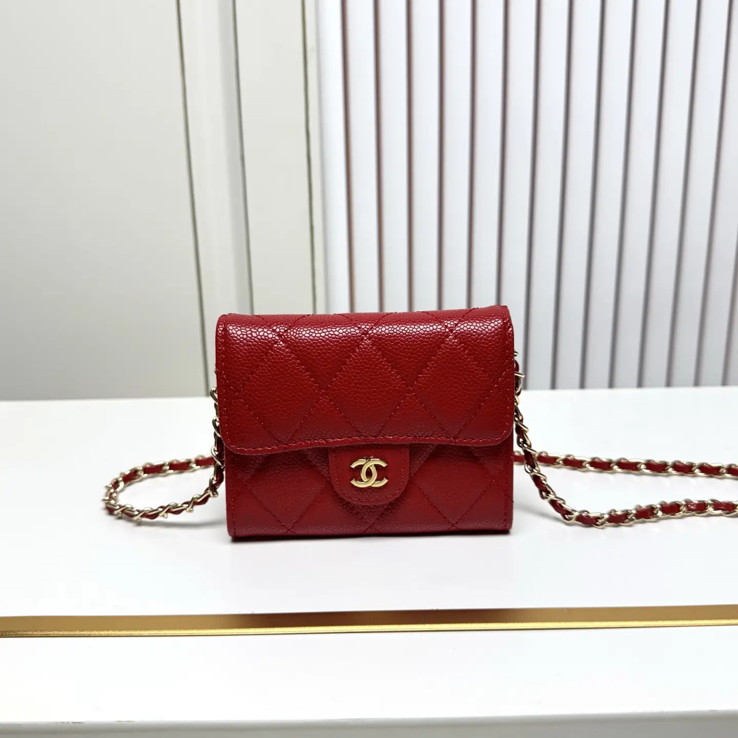 Chanel Chain Wallet Red