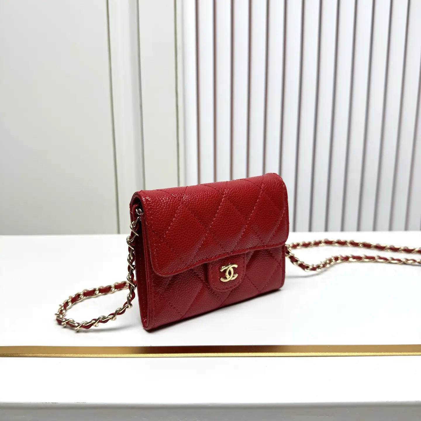 Chanel Chain Wallet Red