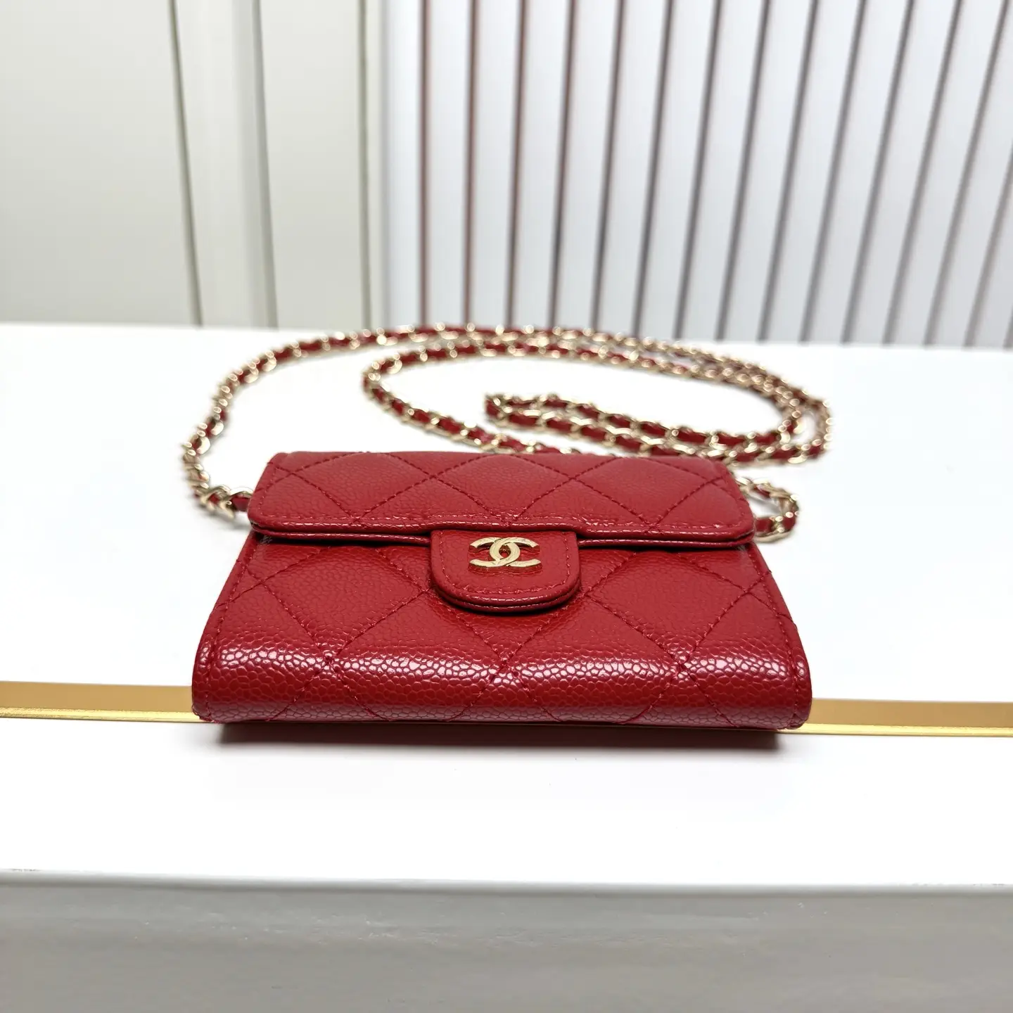 Chanel Chain Wallet Red