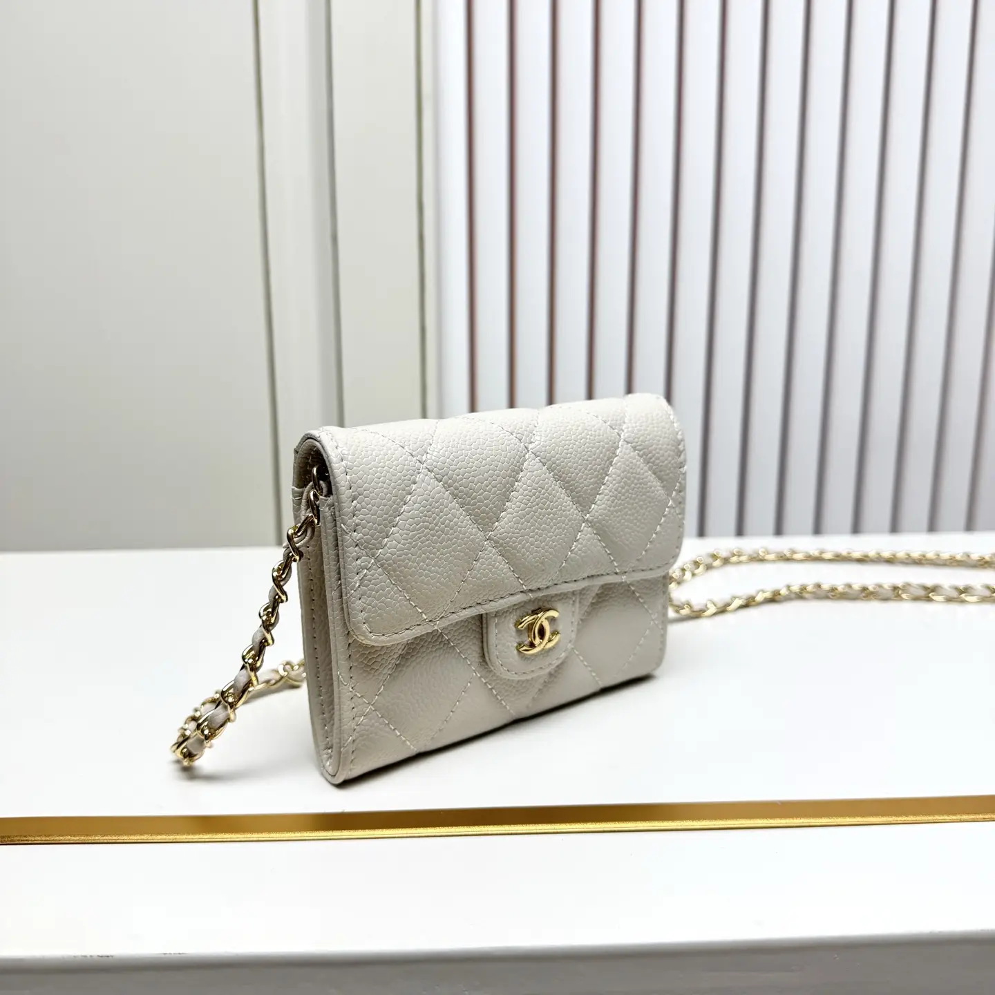 Chanel Chain Wallet White