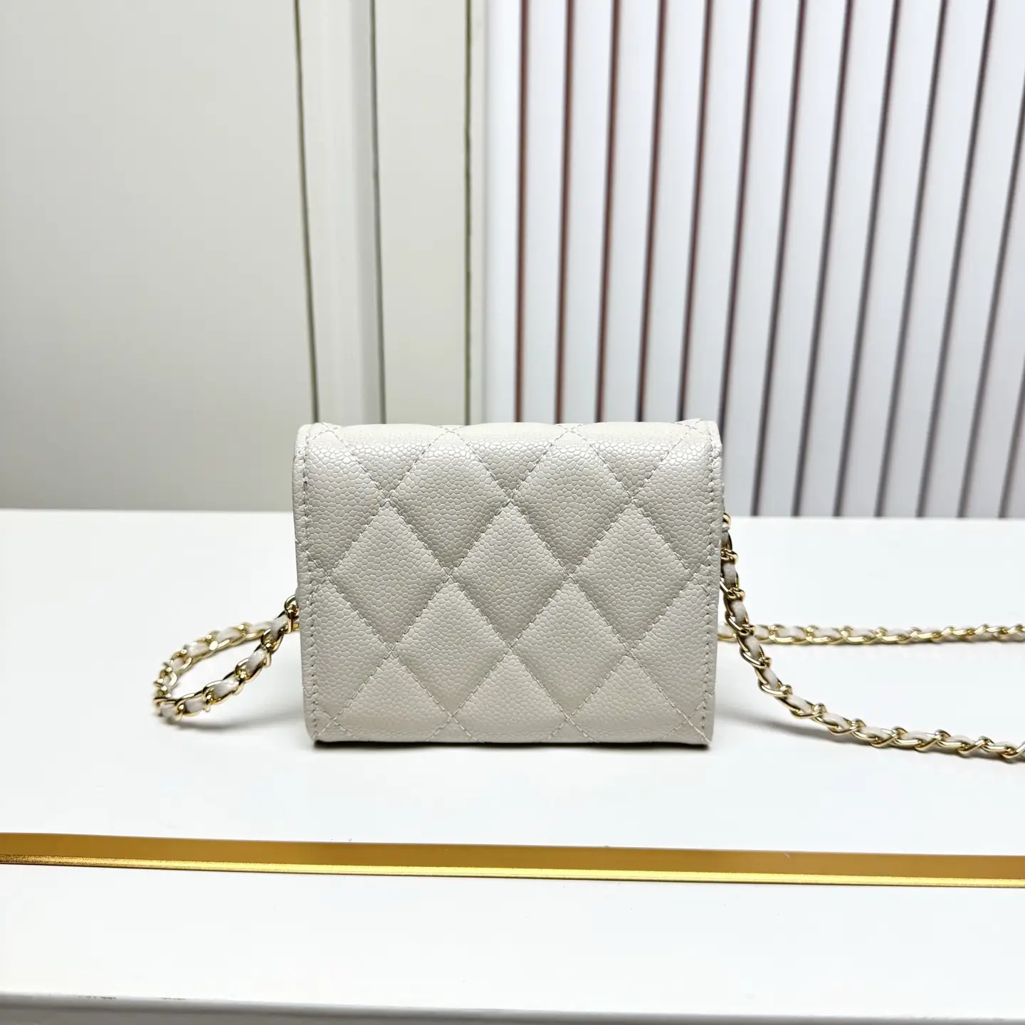 Chanel Chain Wallet White