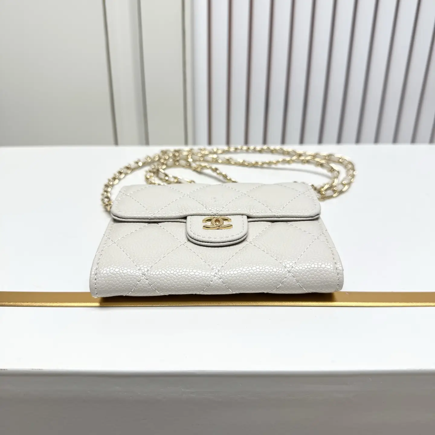 Chanel Chain Wallet White