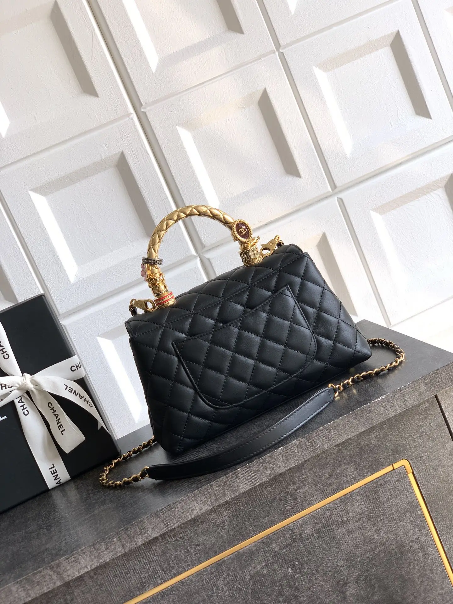 Chanel Coco Ring Handle Bag Black