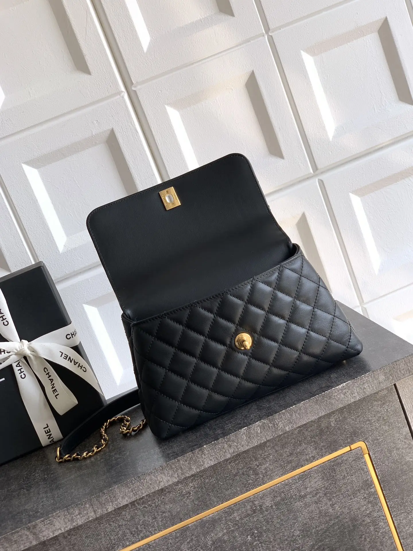 Chanel Coco Ring Handle Bag Black