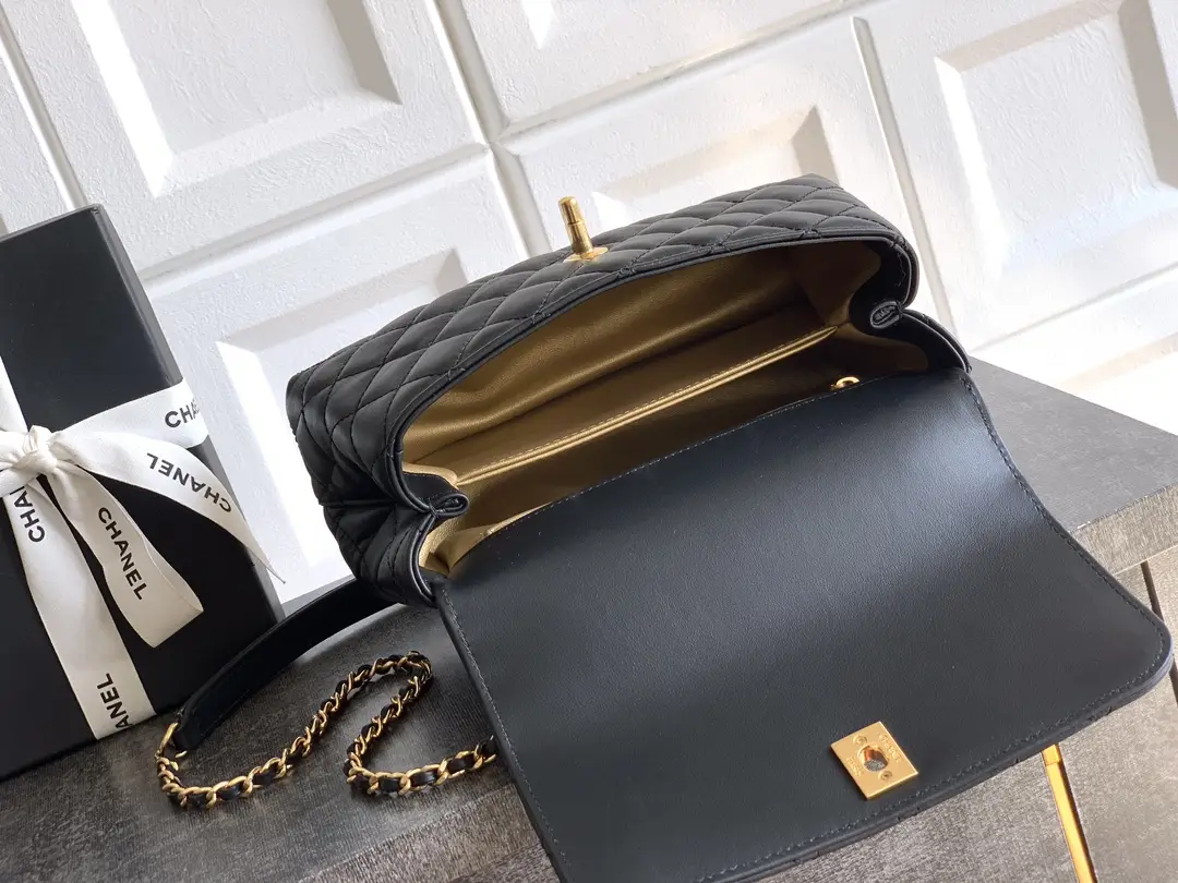 Chanel Coco Ring Handle Bag Black