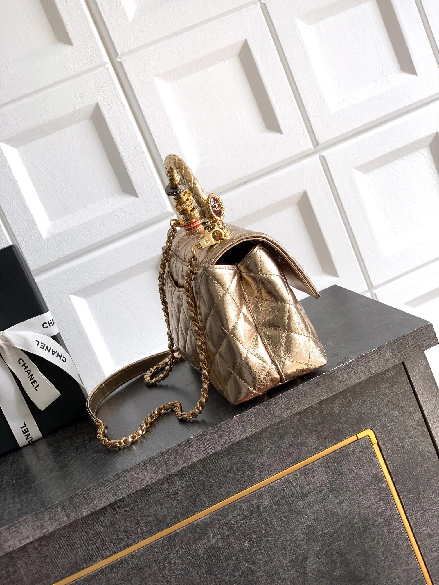 Chanel Coco Ring Handle Bag Gold