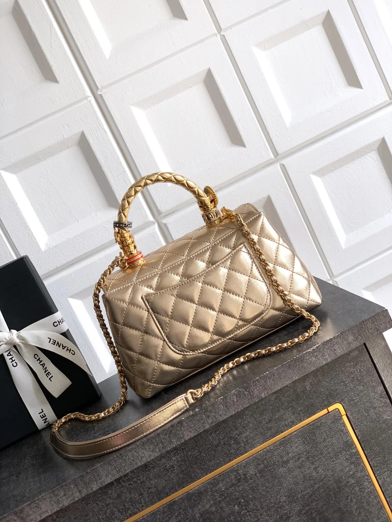 Chanel Coco Ring Handle Bag Gold