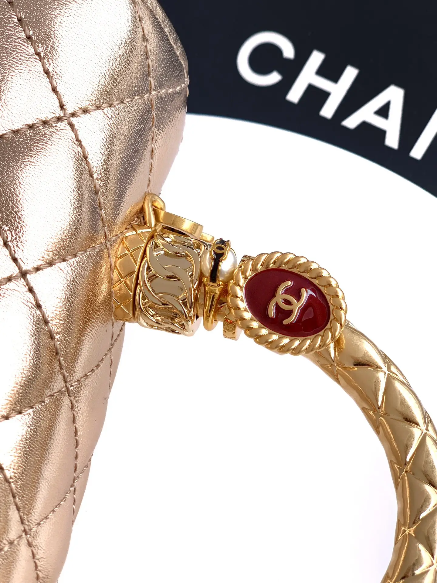 Chanel Coco Ring Handle Bag Gold