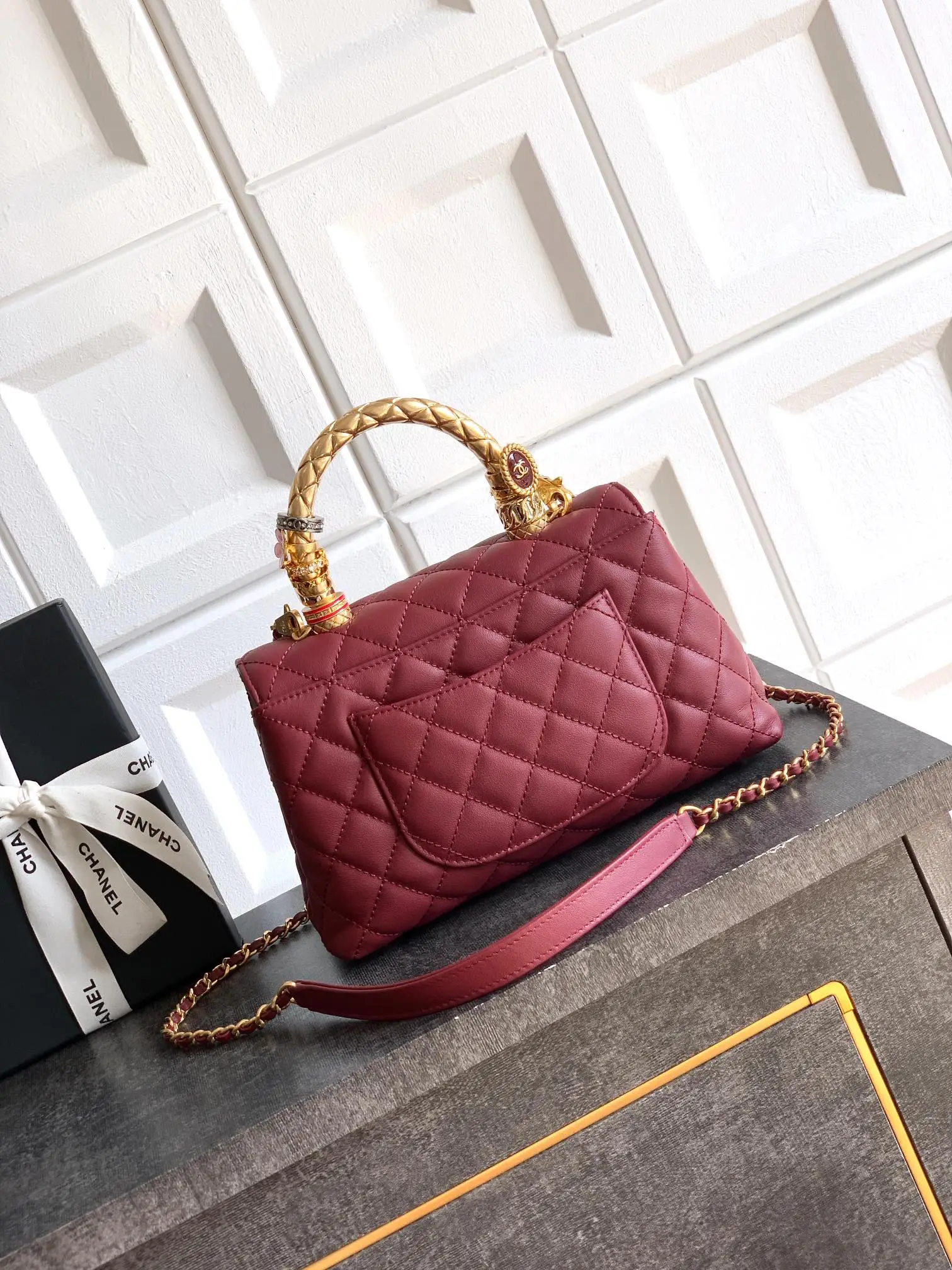 Chanel Coco Ring Handle Bag Red