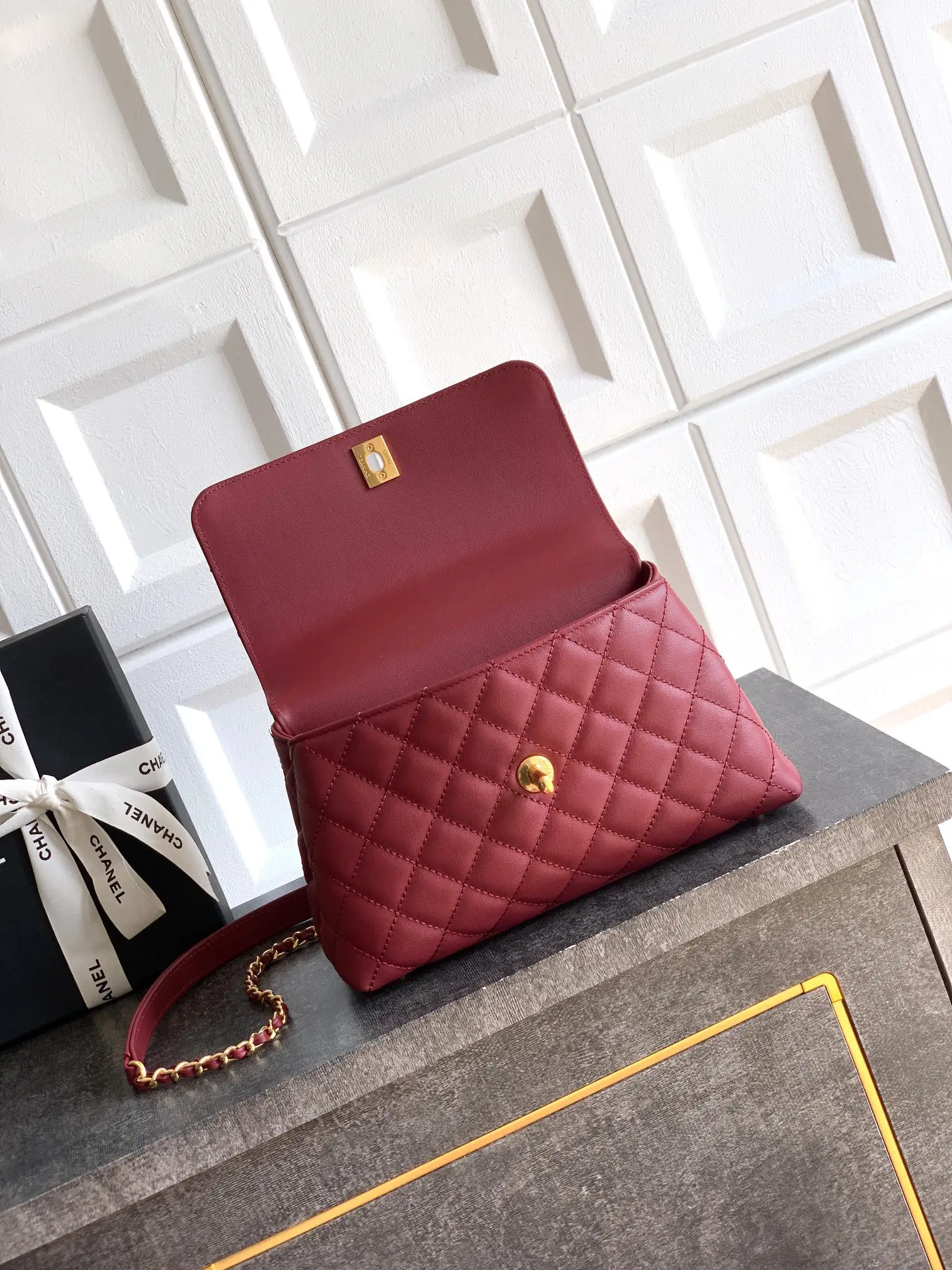 Chanel Coco Ring Handle Bag Red