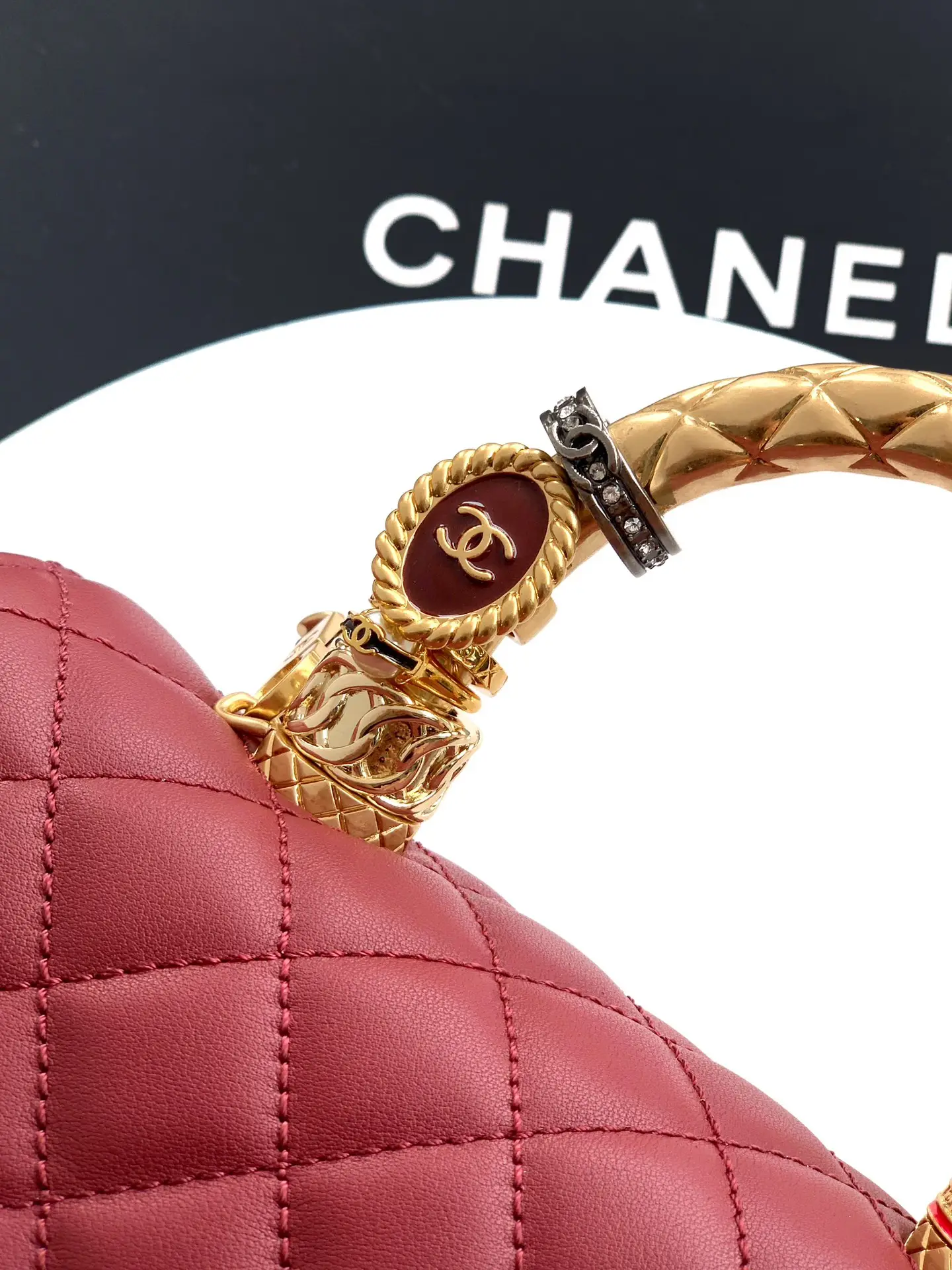 Chanel Coco Ring Handle Bag Red
