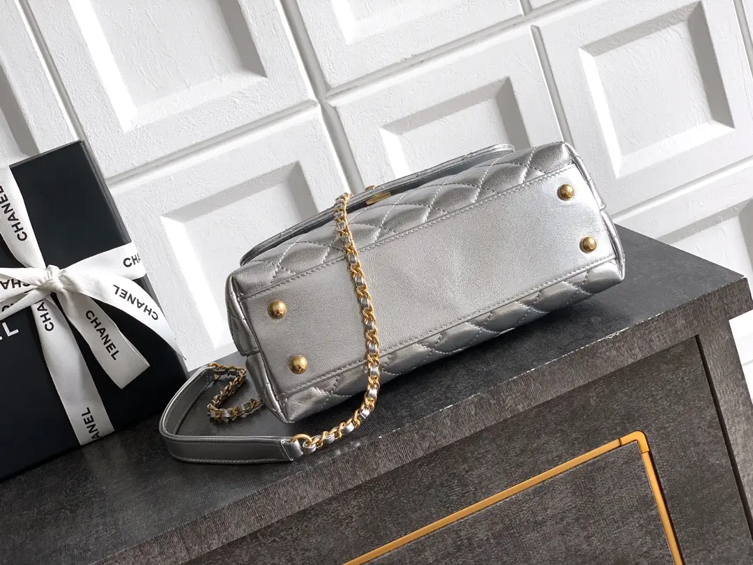 Chanel Coco Ring Handle Bag Silver