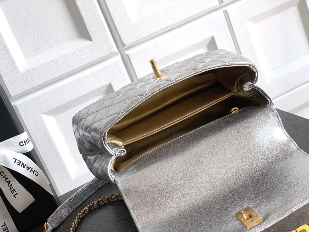 Chanel Coco Ring Handle Bag Silver