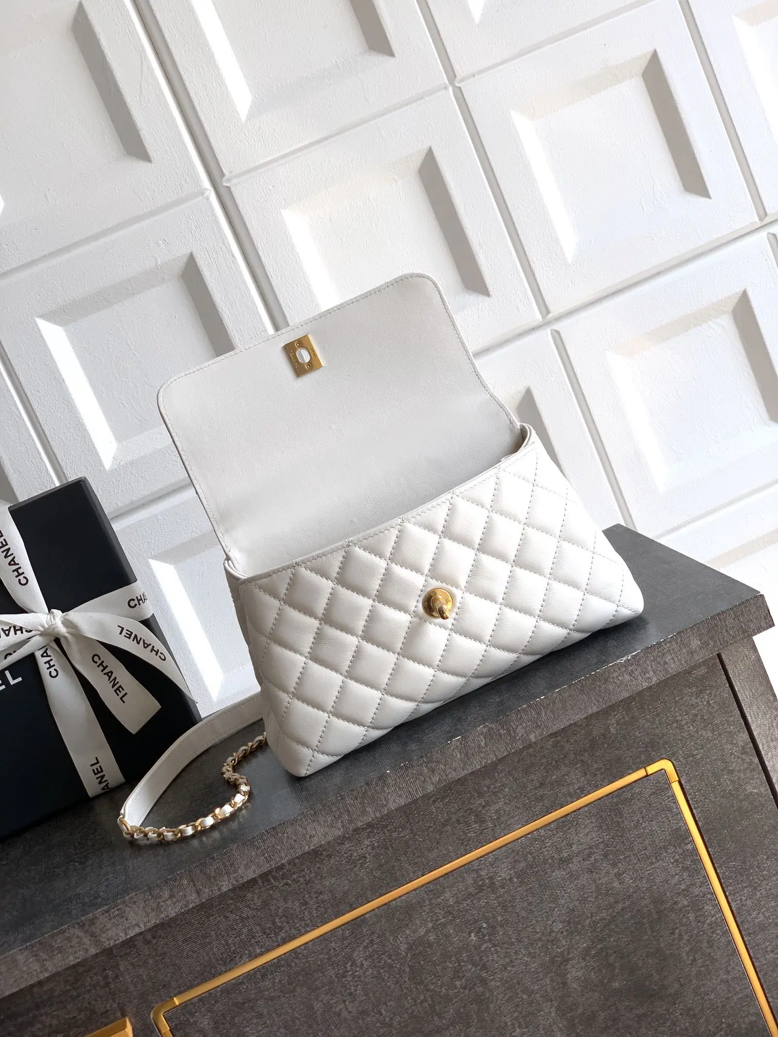 Chanel Coco Ring Handle Bag White