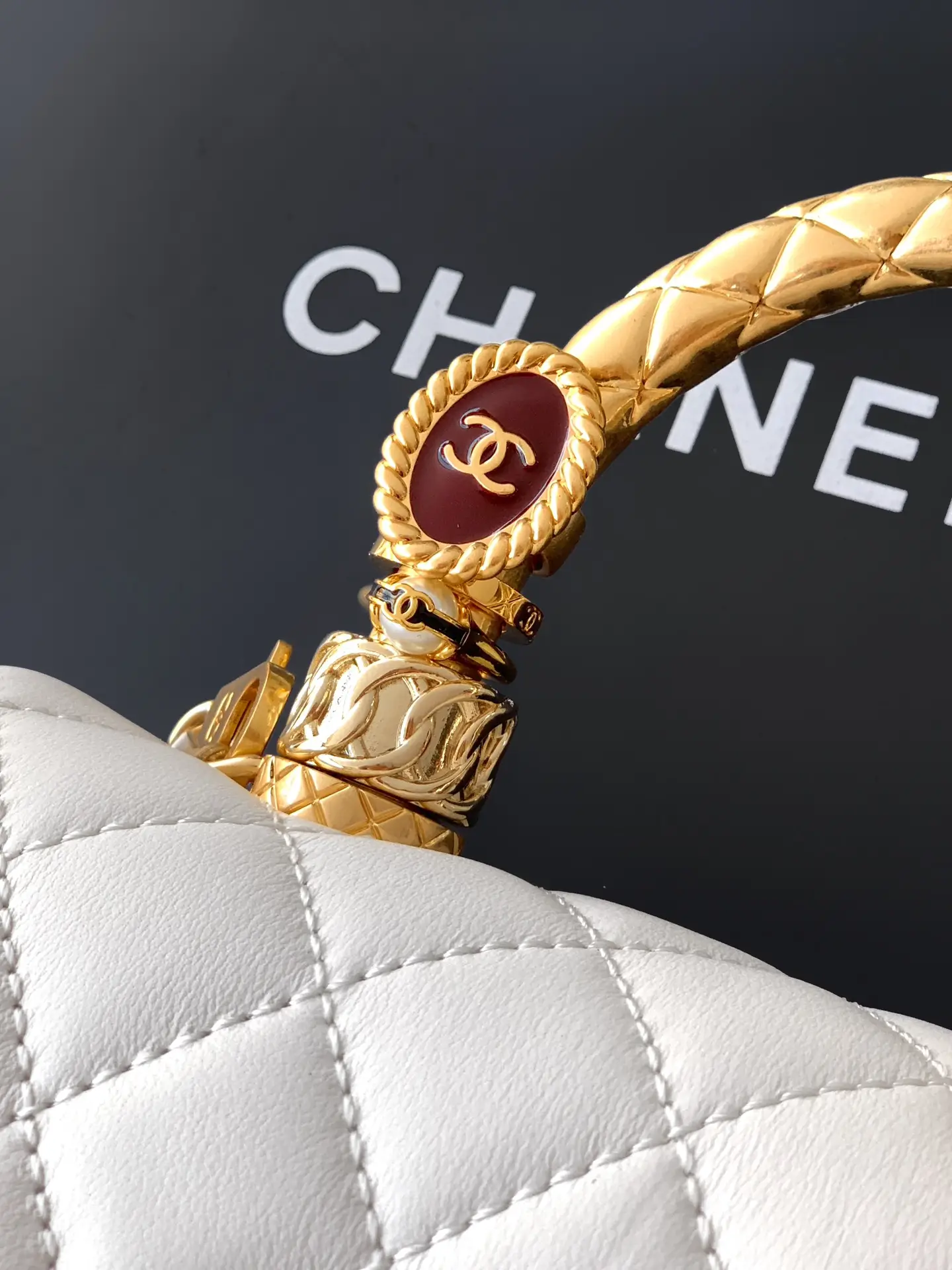 Chanel Coco Ring Handle Bag White