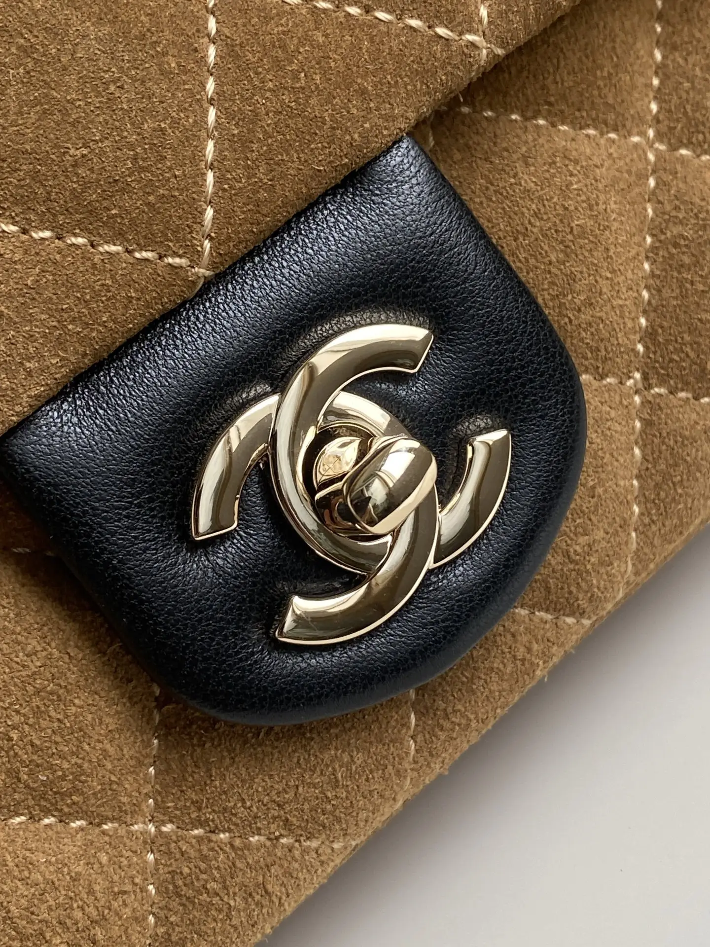 Chanel Handbag with Top Handle AS2431 Brown Suede