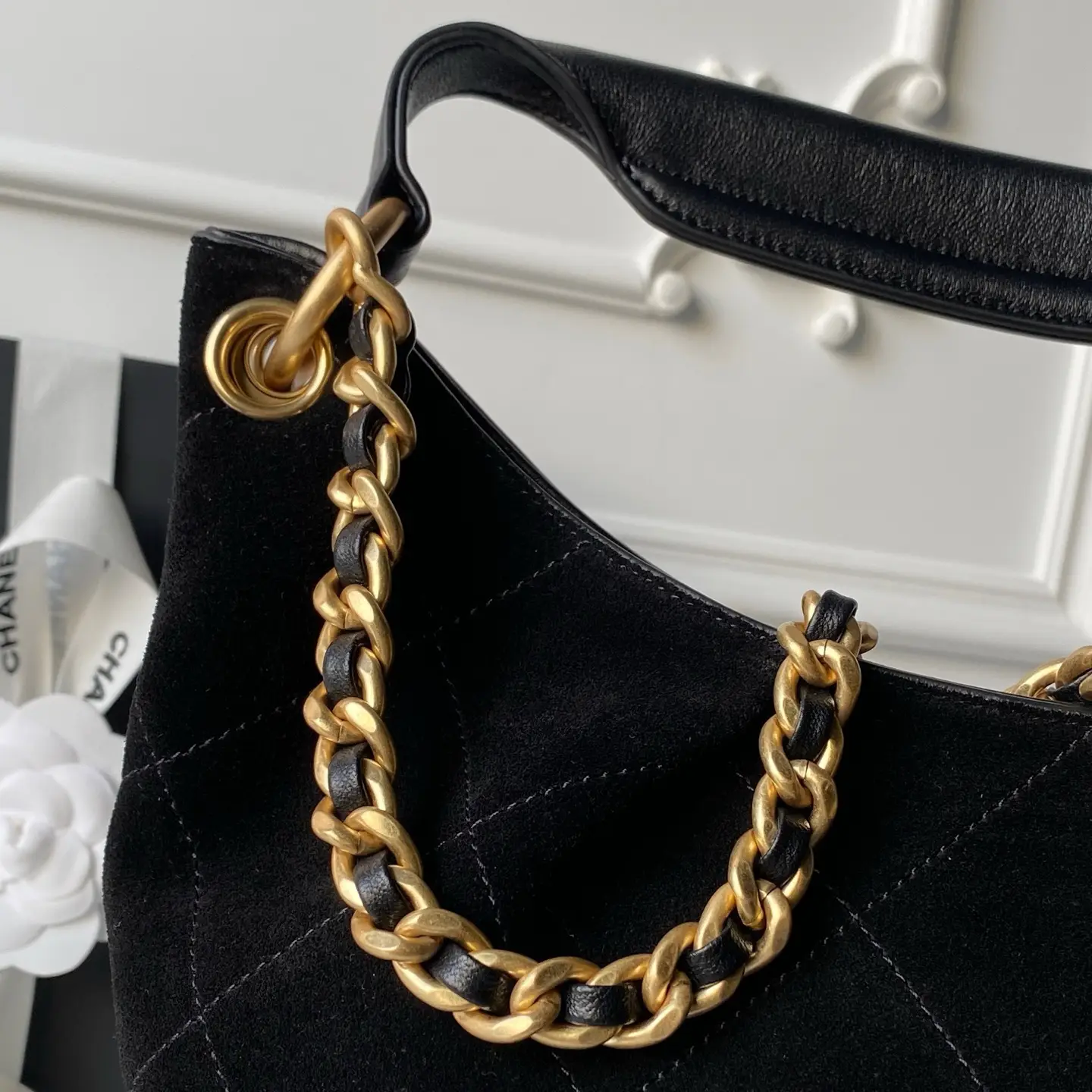 Chanel Hobo Bag AS5970 Suede Black