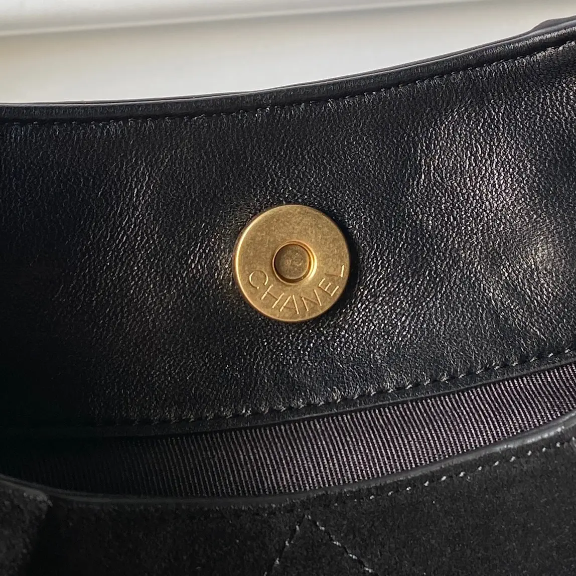 Chanel Hobo Bag AS5970 Suede Black