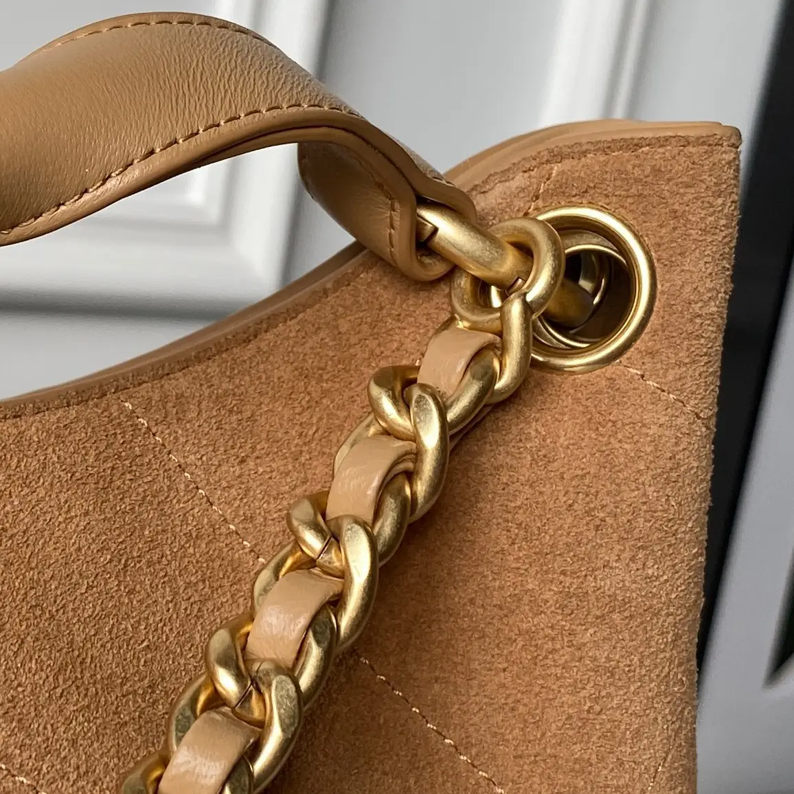 Chanel Hobo Bag AS5970 Suede Caramel Color