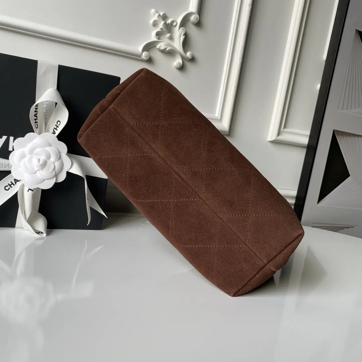 Chanel Hobo Bag AS5970 Suede Dark Brown