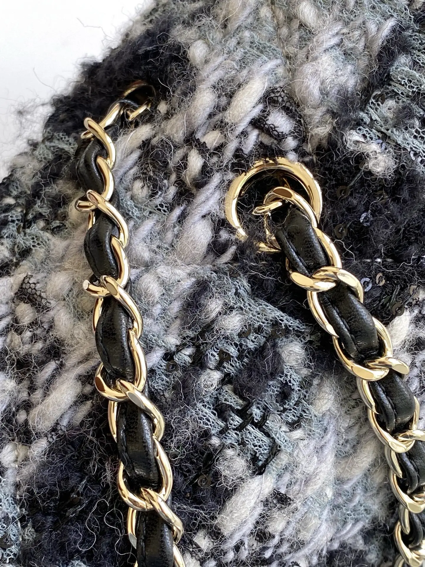 Chanel Maxi Flap Bag Tweed AS5687 Black