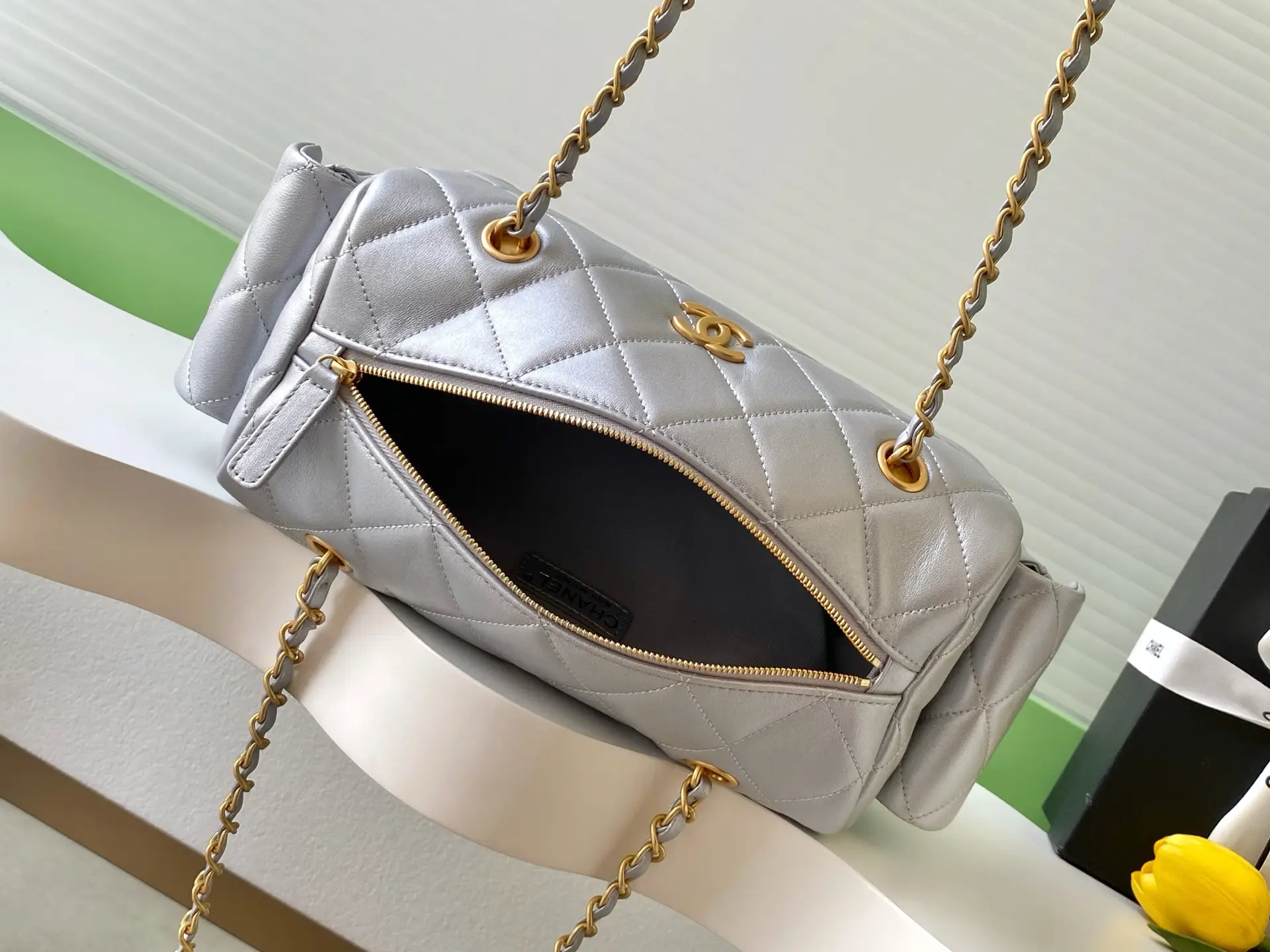 Chanel Medium Bowling Bag AS5791 Sliver