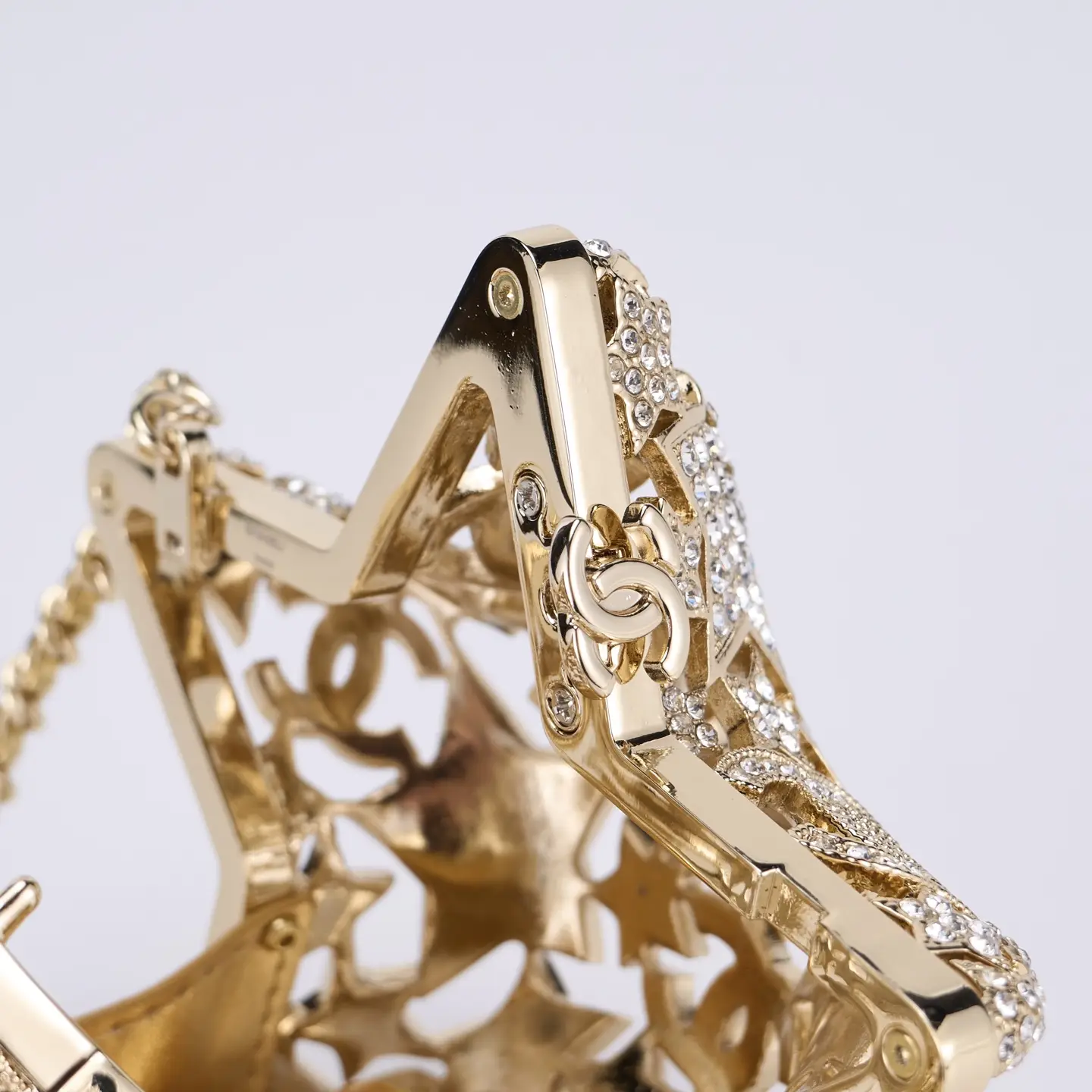 Chanel Openwork Star-Studded Evening Bag Gold