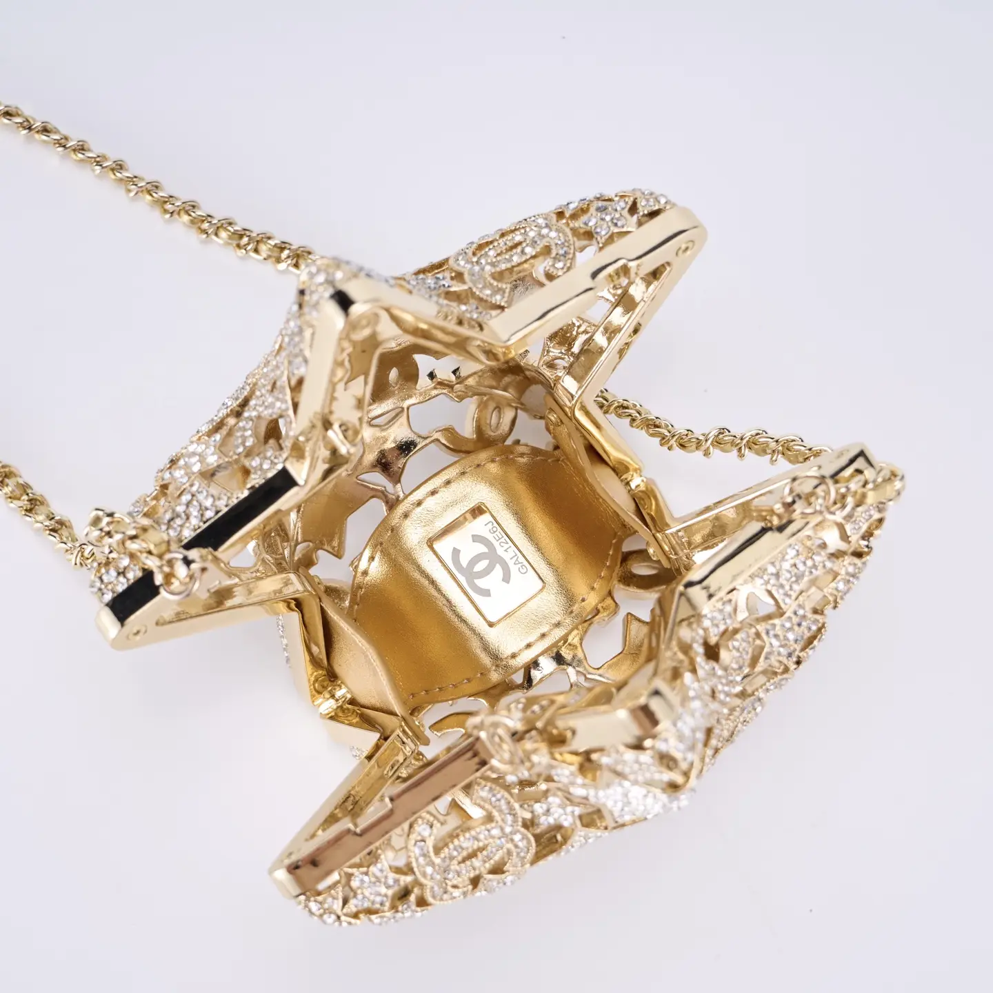 Chanel Openwork Star-Studded Evening Bag Gold