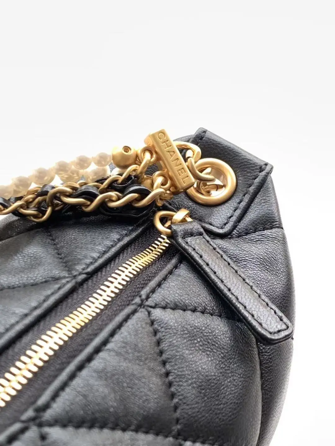 Chanel Pearl Chain Hobo Bag AS5898 Black