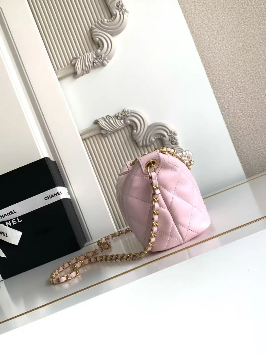 Chanel Pearl Chain Hobo Bag AS5898 Pink